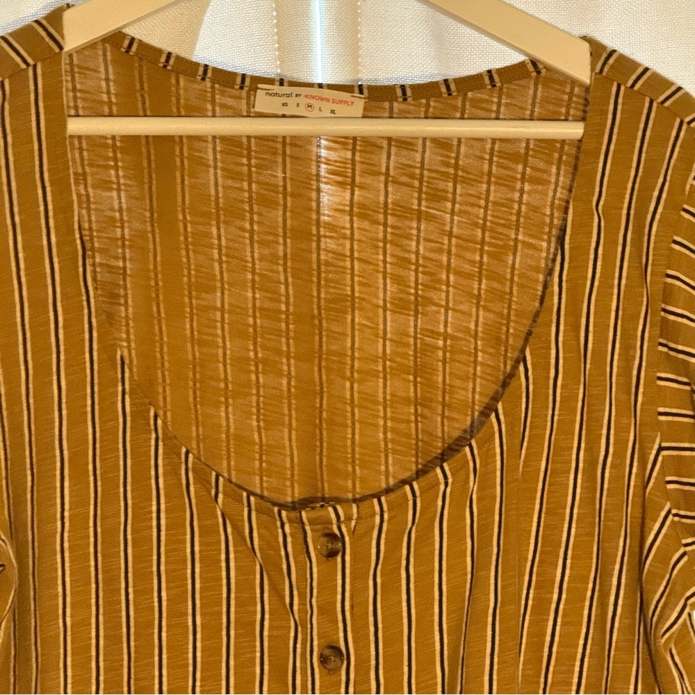 Boho Gold and‎ Black 100% Cotton Knit Top - Picture 4 of 8